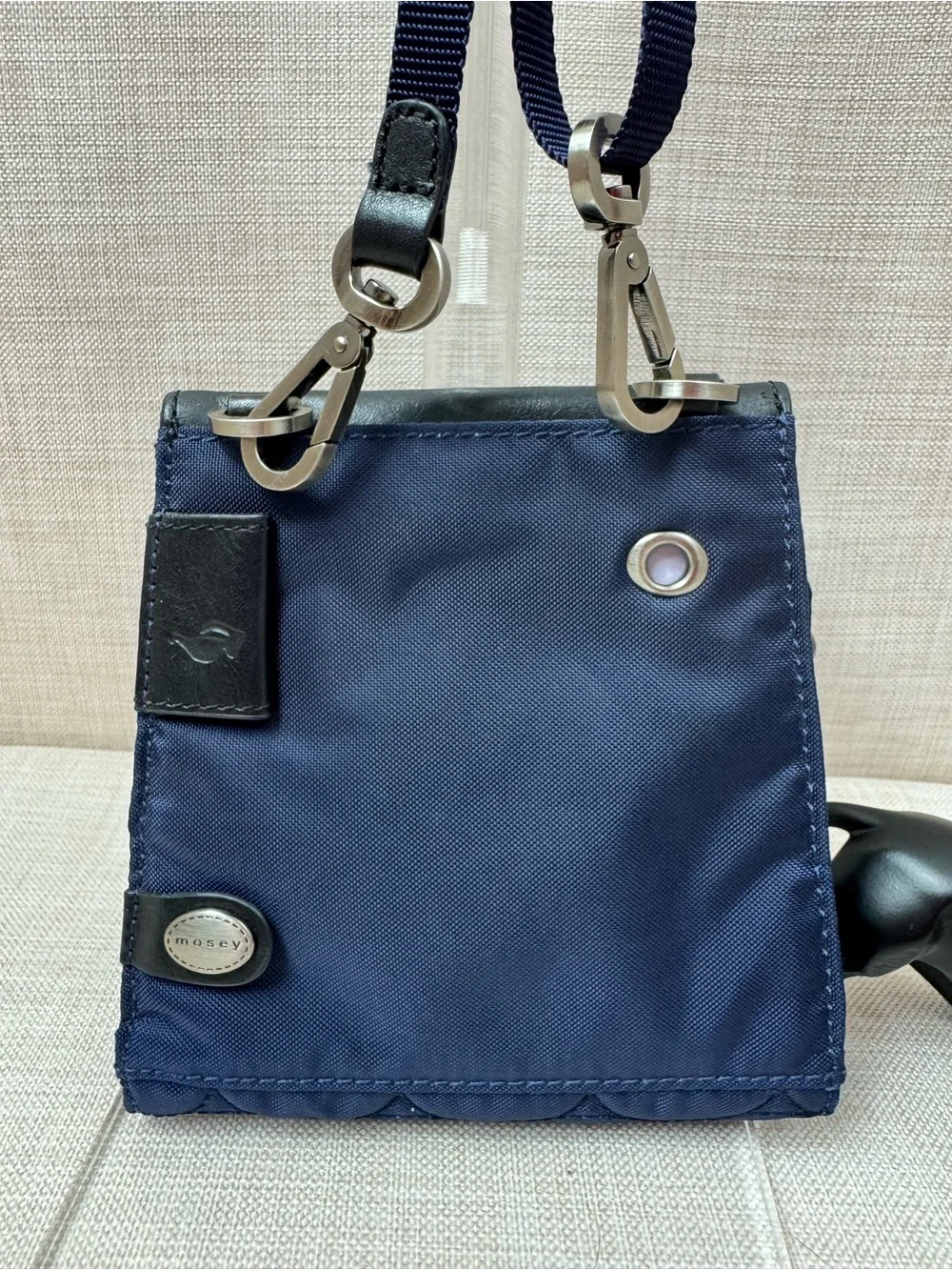 Mosey Navy and Black Compact Crossbody Wallet - Sleek Everyday Bag